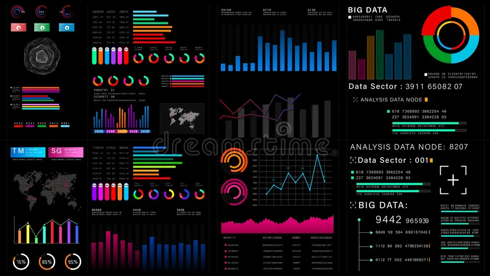 A modern digital marketing dashboard showing glowing analytic charts and PPC bidding data.